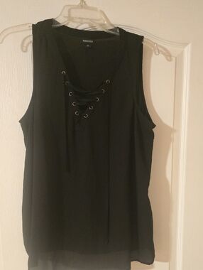 torrid Black Lace-Up Sleeveless Tank